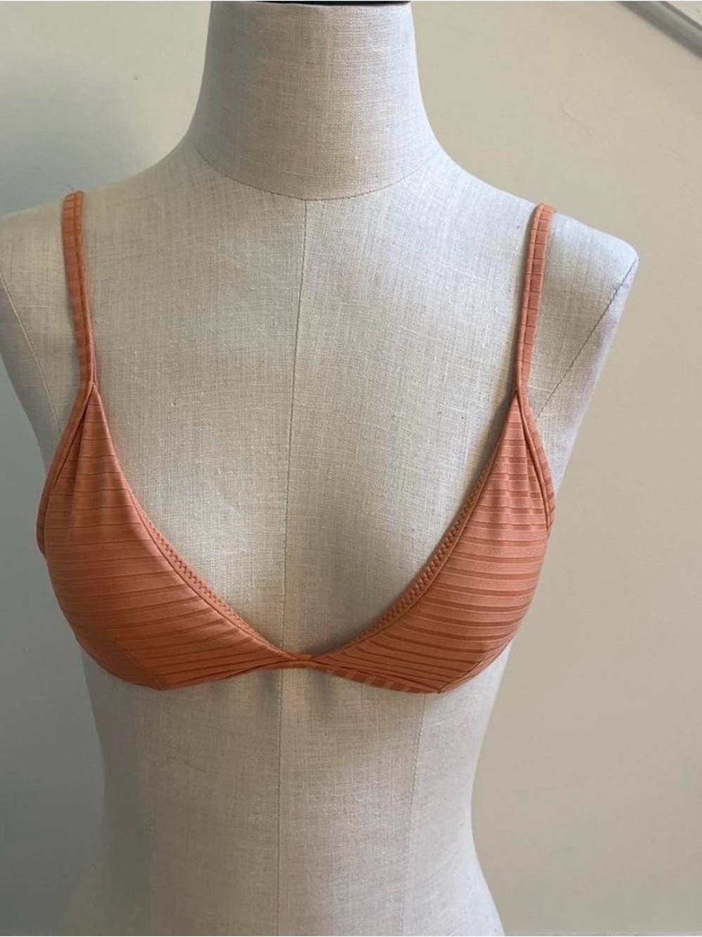 Rip Curl Ribbed Triangle bikini top- Coral